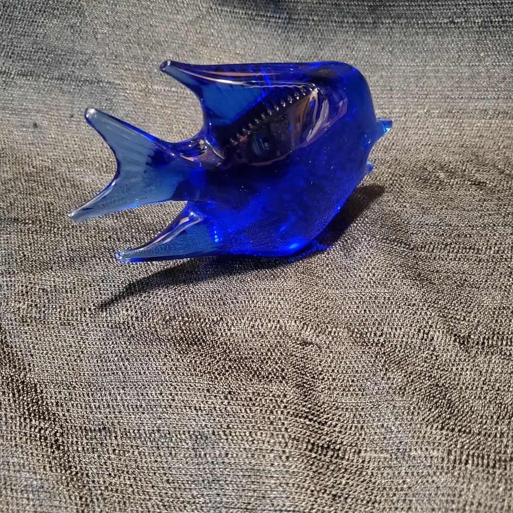 Blue Glass Fish Figurine